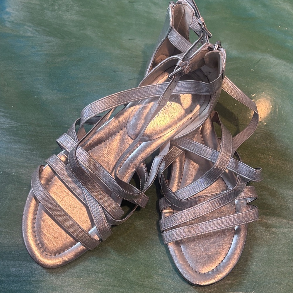 Marc Fisher Silver Strappy Sandals size 9